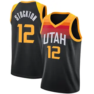 Utah Jazz Men's John Stockton Black Swingman Jaz 2021/22 Diamond Icon Edition Jersey