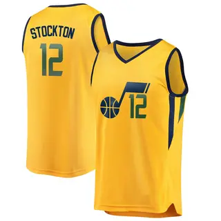 Utah Jazz Men's John Stockton Gold Fast Break Jersey - Statement Edition