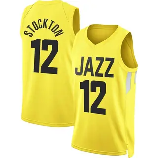 Utah Jazz Men's John Stockton Gold Swingman 2022/23 City Edition Jersey