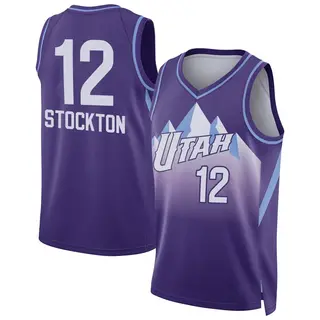 Utah Jazz Men's John Stockton Purple Swingman 2024/25 City Edition Jersey