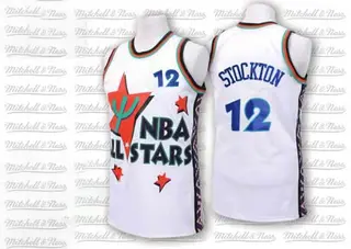 Utah Jazz Men's John Stockton White Swingman 1995 All Star Throwback Jersey