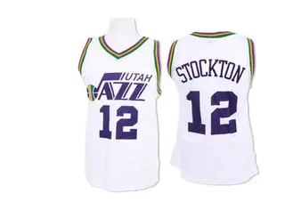 Utah Jazz Men's John Stockton White Swingman Throwback Jersey