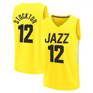 Utah Jazz Men's John Stockton Yellow Fast Break 2022/23 City Edition Jersey