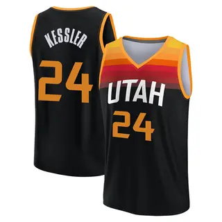Utah Jazz Men's Walker Kessler Black Fast Break 2021/22 Replica City Edition Jersey
