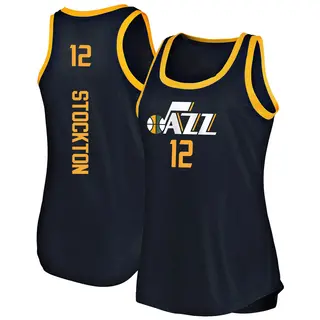 Utah Jazz Women's John Stockton Navy Fast Break Tank Jersey - Icon Edition