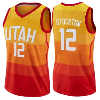 Utah Jazz Women's John Stockton Orange Swingman Jersey - City Edition