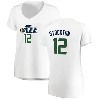 Utah Jazz Women's John Stockton White Fast Break Jersey - Association Edition