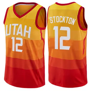 Utah Jazz Youth John Stockton Orange Swingman Jersey - City Edition